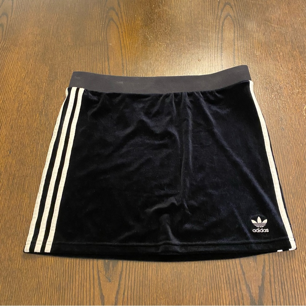 Adidas Black Mini Skirt with White Stripes